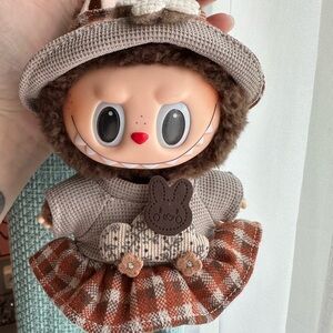 Cute Brown dress and hat for labubu